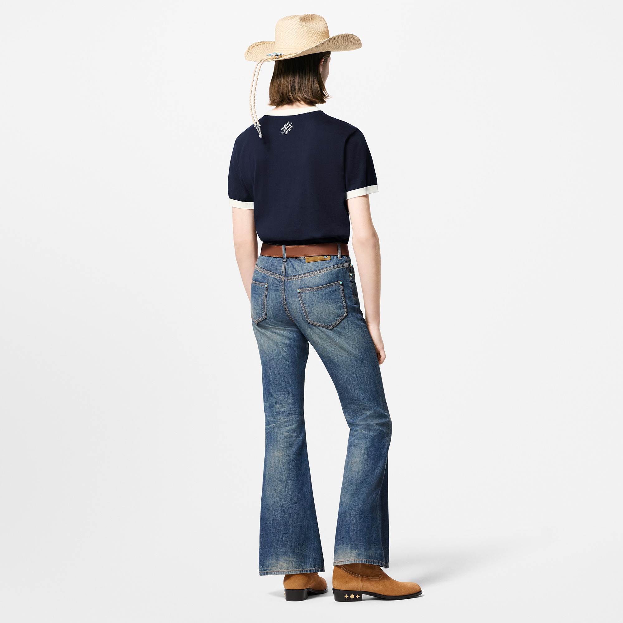 Graphic Intarsia Short-Sleeved Cotton Crewneck - Ready-to